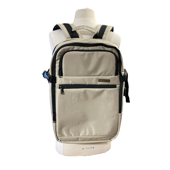 Duchamp London Expandable Travel Backpack Suitcase New Tan Carry-On USB Nylon - Picture 1 of 16